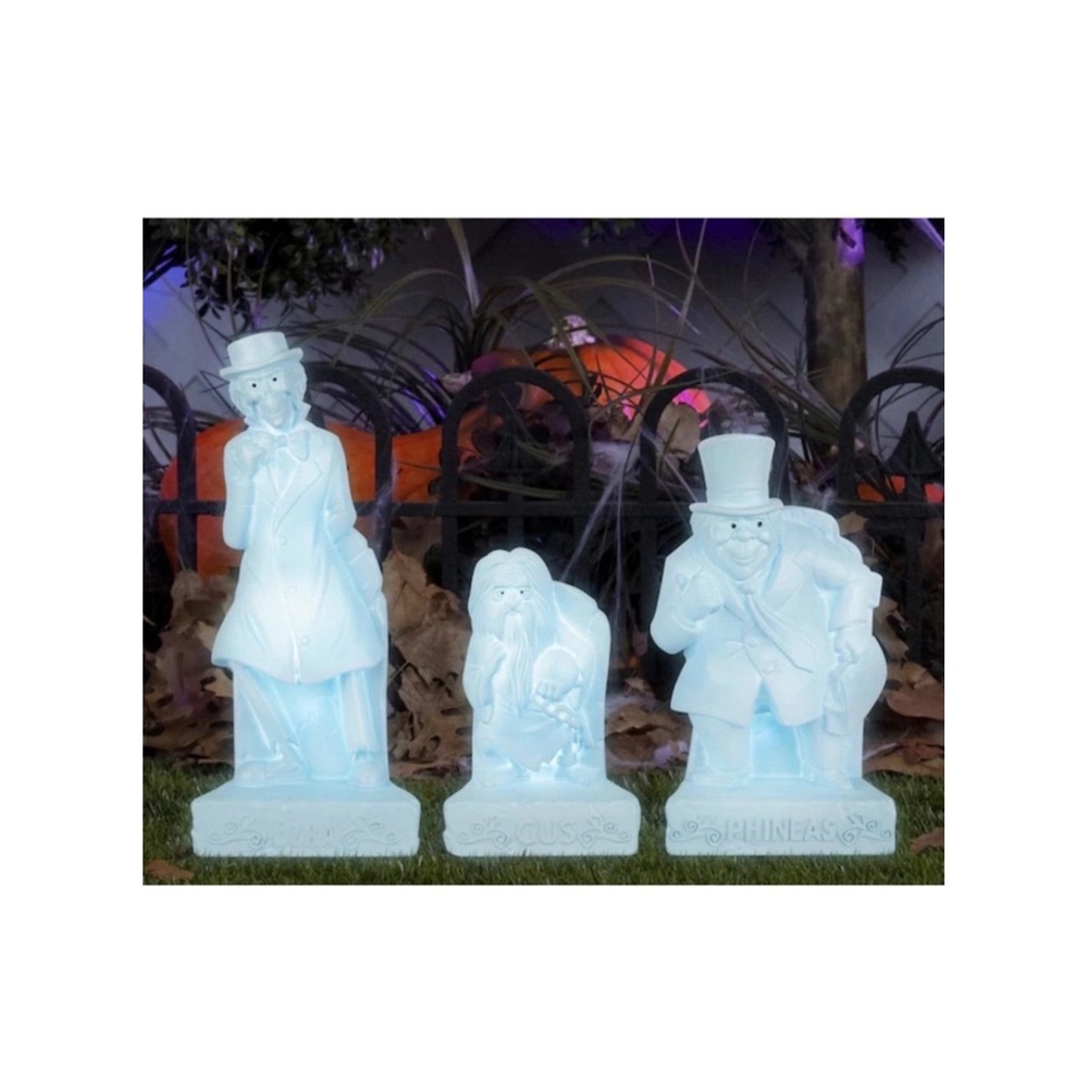 Disney Haunted Mansion Hitchhiking Ghosts Lighted Decor Set 3 Piece 6022041 Blue